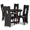 Baxton Studio Sorley Dark Brown Upholstered and Dark Brown Wood 5-Piece Dining Set 169-8036-10898 - alternate 4